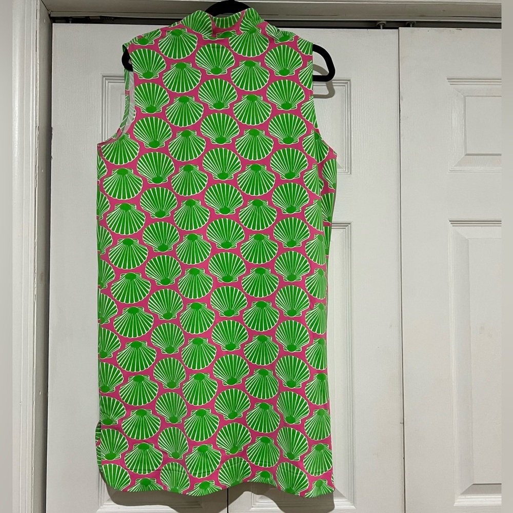 🩷💚 Sailor Sailor Vibrant Green and Pink Sea Shell Mandarin Dress XL - Picture 2 of 6